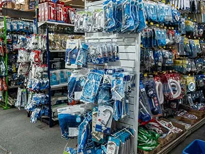 Expositor de material hidráulico na Construserra